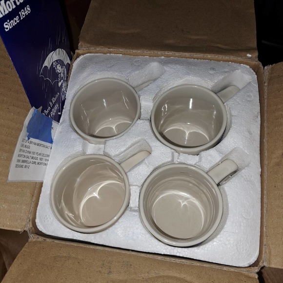 NIB VINTAGE Morton Salt 150 YR Umbrella Girl Cups 1914, 1921, 1956, 1968 - Picture 6 of 6